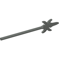 Lego Weapon Pike / Spear [4 Side Blades] / Dark Gray