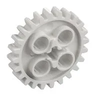 Technic Gear 24 Tooth [New Style with Single Axle Hole] / White