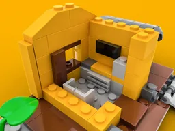 Cottage w/ Interior + Mini Car