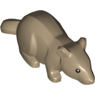 Lego Animal, Rodent, Rat / Mouse with Black Eyes Print