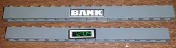 Brick 1 x 16 with White 'BANK' and Green '12:04' Digital Clock on Reverse Pattern (Stickers) - Set 4854