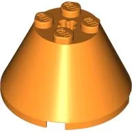 Cone 4 x 4 x 2, Axle Hole [Plain] / Orange