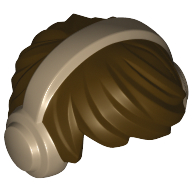 Lego Hair Short Tousled with Headphones Dark Tan Print / Dark Brown