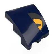 Brick Wedged, Curved 3 x 2 with Stud Notch Left with Bright Light Orange/Black Eye Print