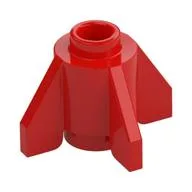 Brick Round 1 x 1 with Fins, Open Stud / Red