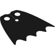 Lego Neckwear Cape, Scalloped 5 Points, Dark Blue Back / Black