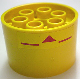 Lego Wheel 20 x 30 Technic with Red Triangle and Lines Pattern (Stickers) - Set 10026
