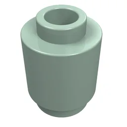 Brick Round 1 x 1 Open Stud / Sand Green