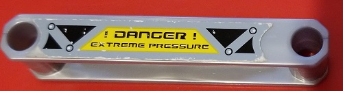 Lego Duplo Digger Bucket Arm with 'DANGER EXTREME PRESSURE' Pattern on Both Sides (Stickers) - Set 7844