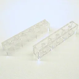 Brick 1 x 6 with Bottom Tubes and 2 Lowered Cross Supports / Trans-Clear