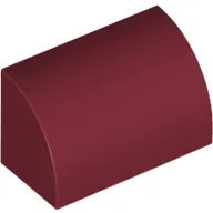 Brick Curved 1 x 2 x 1 No Studs / Dark Red