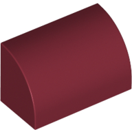 Lego Brick Curved 1 x 2 x 1 No Studs / Dark Red