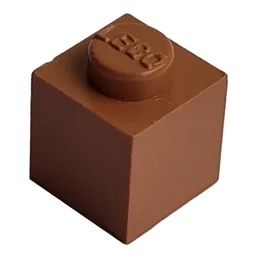 Modulex Brick 1 x 1 with LEGO on Stud / Modulex Terracotta