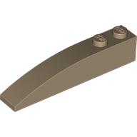 Lego Brick Wedged, Curved 6 x 2 Right, Smooth Inner Walls / Dark Tan