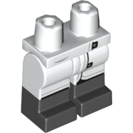 Lego Hips with White Legs and Black Boots Pattern with Lab Coat Print (Hugo Strange) / White