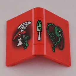 Book 2 x 3 with Mushrooms and Vine Print / Red