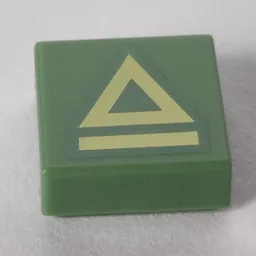 Tile 1 x 1 with Bright Light Yellow Triangle, Stripe Print