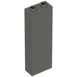 Brick 1 x 2 x 5 with Blocked Open Studs and Bottom Stud Holder with Asymmetric Ridges / Dark Gray