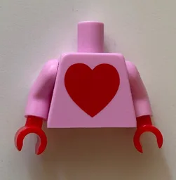 Torso with Large Red Heart Pattern (BAM) / Bright Pink Arms / Red Hands