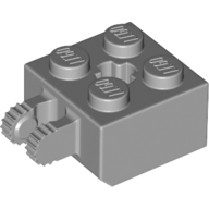 Lego Hinge Brick 2 x 2 Locking with 2 Fingers Vertical and '+' Axle Hole, 7 Teeth