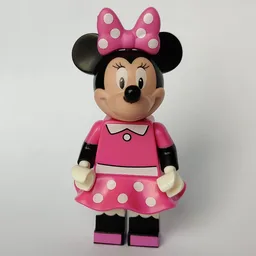 Minnie Mouse with Dark Pink with White Spots Dress and Bow (CMF)