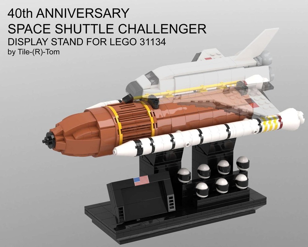 Lego 40th Anniversary Space Shuttle Challenger Booster Display Stand for 31134