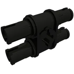 Technic Pin Double with Axle Hole - Squared Holes / Black
