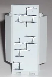 Panel 3 x 3 x 6 Corner Wall with Bricks, Black Mortar and White Highlights Pattern (Sticker) - Set 7094 (Undetermined Type)