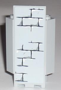 Lego Panel 3 x 3 x 6 Corner Wall with Bricks, Black Mortar and White Highlights Pattern (Sticker) - Set 7094 (Undetermined Type)