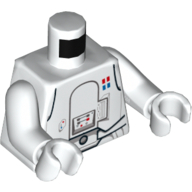 Lego Torso Armor Snowtrooper Commander Print, White Arms and Hands
