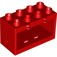 Lego Duplo Container Box 2 x 4 x 2 with Open Sides / Red
