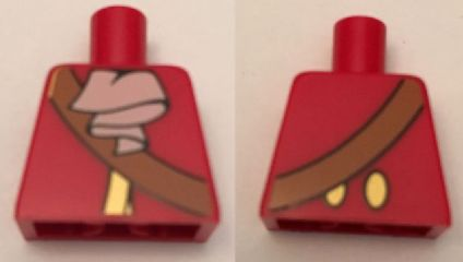 Lego Torso Pirate Gold Trim, Crossbelt, White Ascot Pattern