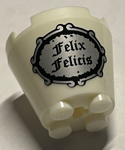 Lego Cone 3 x 3 x 2 with 'Felix Felicis' on Black and Silver Background Pattern (Sticker) - Set 76391