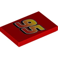 Tile 2 x 3 with '95' Print / Red