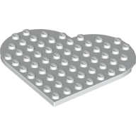 Lego Plate Angled 9 x 9 Heart Shape / White