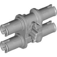 Lego Technic Pin Double with Axle Hole - Squared Holes / Light Bluish Gray