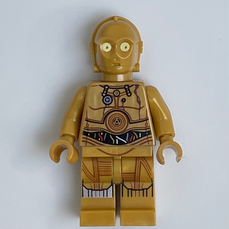 Lego C-3PO, Pearl Gold, Colorful Wires, Printed Legs, Restraining Bolt