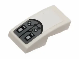 Slope, Curved 2 x 1 x 2/3 with Steering Pedals and Levers Pattern (Sticker) - Set 75037
