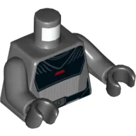 Torso, Armor, Black Collar, Silver and Red Stripes Print (Inquisitor), Dark Bluish Gray Arms, Black Hands / Dark Bluish Gray