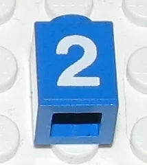 Brick 1 x 1 with White Number 2 Pattern (Sticker) - Set 7710