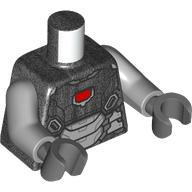Lego Torso, War Machine Armor, Red Arc Reactor print, Light Bluish Gray Arms, Dark Bluish Gray Hands / Pearl Titanium