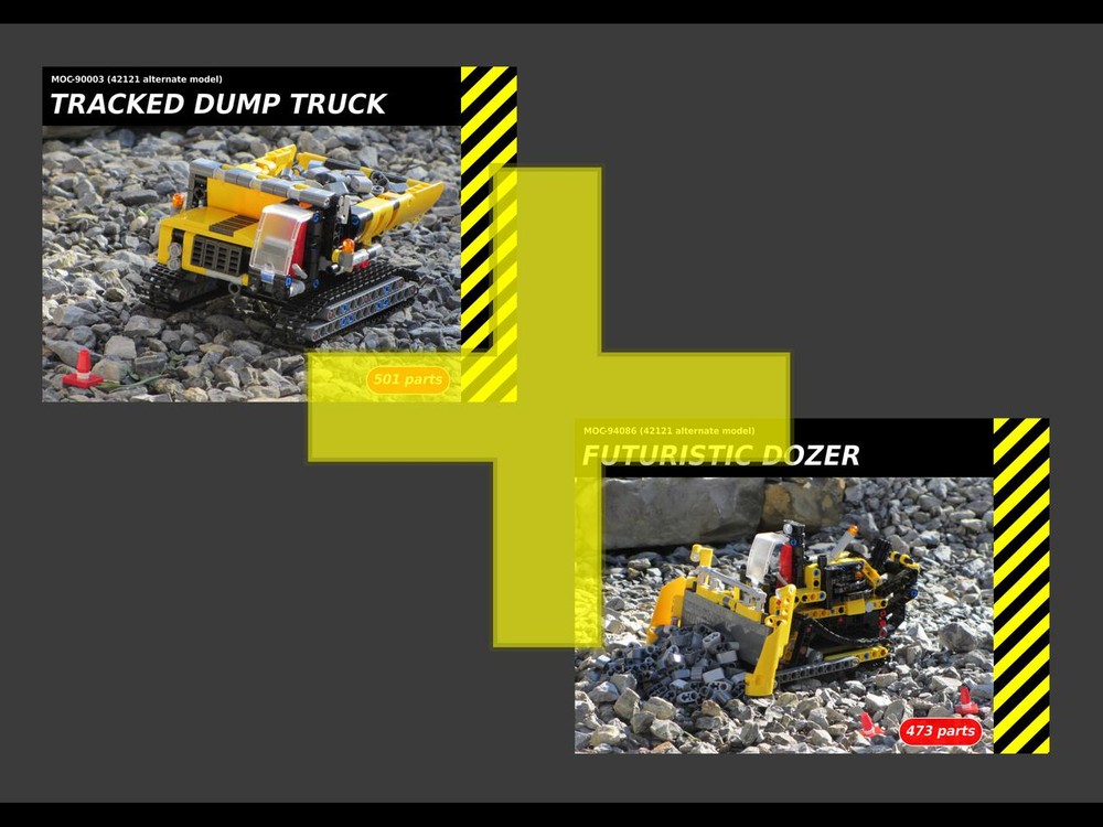 Lego 42121 alternates - Tracked Dump Truck and Futuristic Dozer
