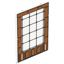 Glass for Window 1 x 4 x 5 with Brown Brick Border Print / Trans-Clear