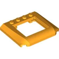 Brick Wedged, Curved Triple 4 x 4 x 2/3 with 4 Studs, 4 x 3 Cutout / Bright Light Orange