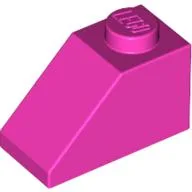 Brick Sloped 45° 2 x 1 with Bottom Pin / Dark Pink