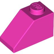 Lego Brick Sloped 45° 2 x 1 with Bottom Pin / Dark Pink