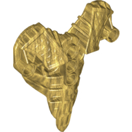 Lego Large Figure Torso Cover, Armour, Toa Inika (Type 2) [Plain] / Pearl Gold