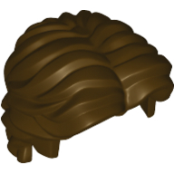 Lego Hair Short Wavy with Center Part / Dark Brown