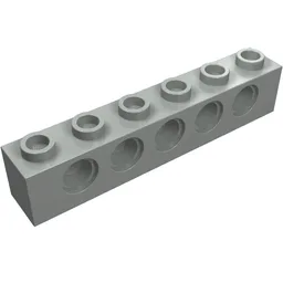 Technic Brick 1 x 6 [5 Pin Holes] / Light Gray
