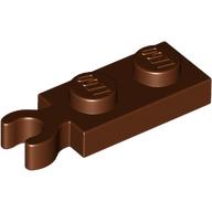 Lego Plate Special 1 x 2 with Clip Vertical on End / Reddish Brown